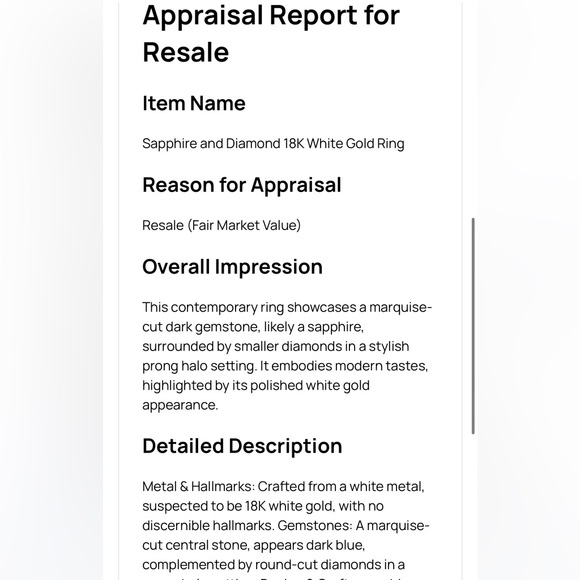 18K White Gold Sapphire & Diamond Engagement Ring - Picture 15 of 16